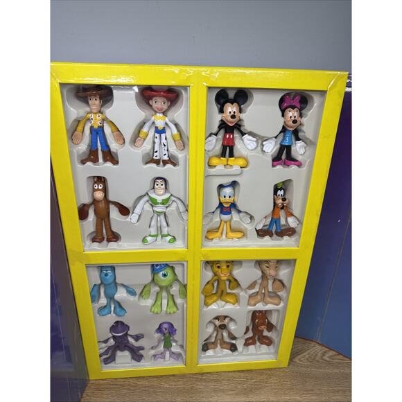 2004 Kellogg’s Walt Disney World Bendin’ Friends 16 Figure Set Disney Pixar - Picture 1 of 11